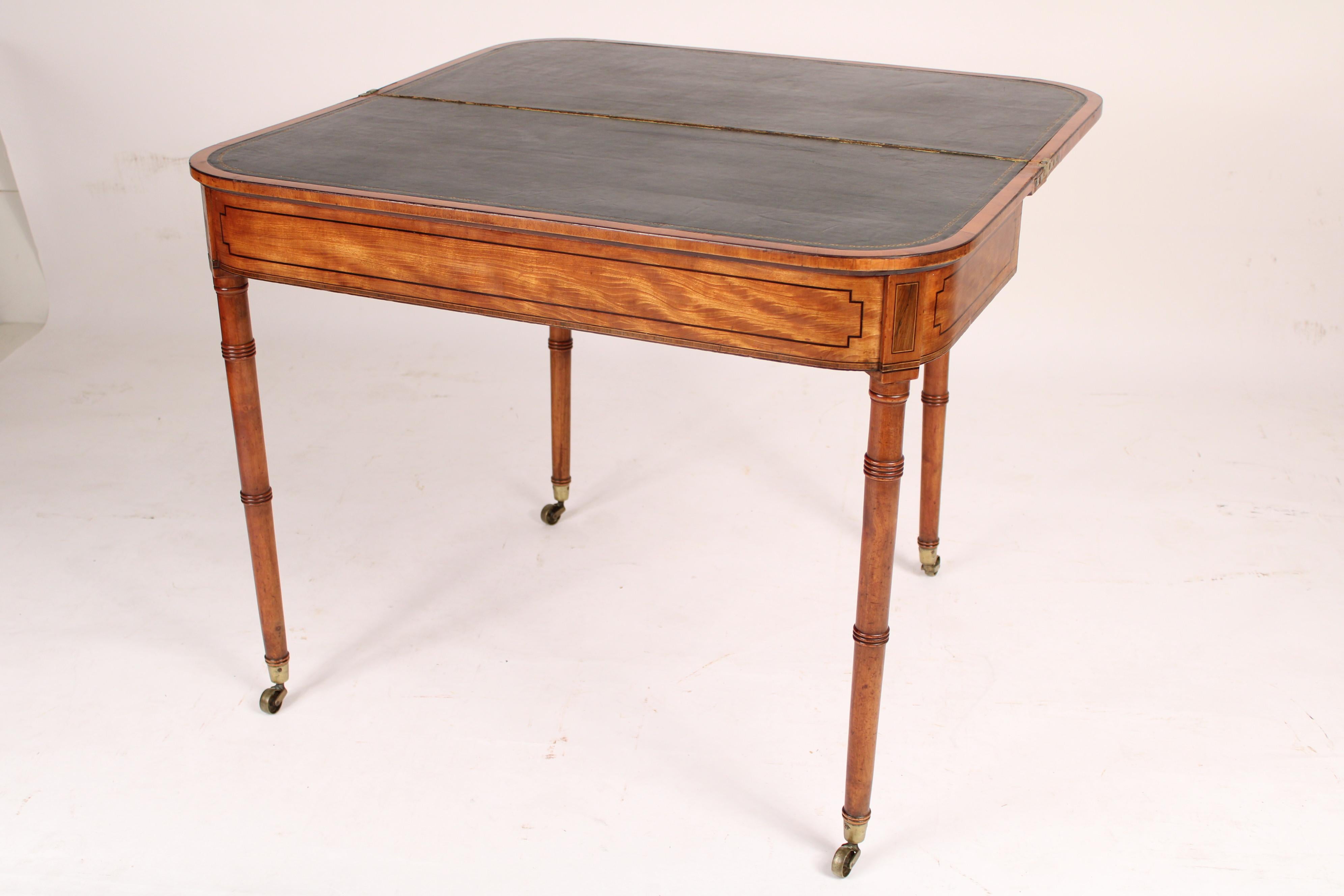 Antique George III Style Satin Wood Games Table In Good Condition In Laguna Beach, CA