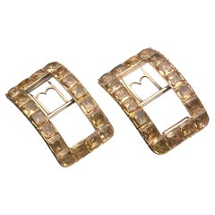 Antique George III Topaz and Gold Shoe Buckles, circa 1790