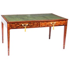 Antique George III Walnut Library Writing Table Desk, 18th Century