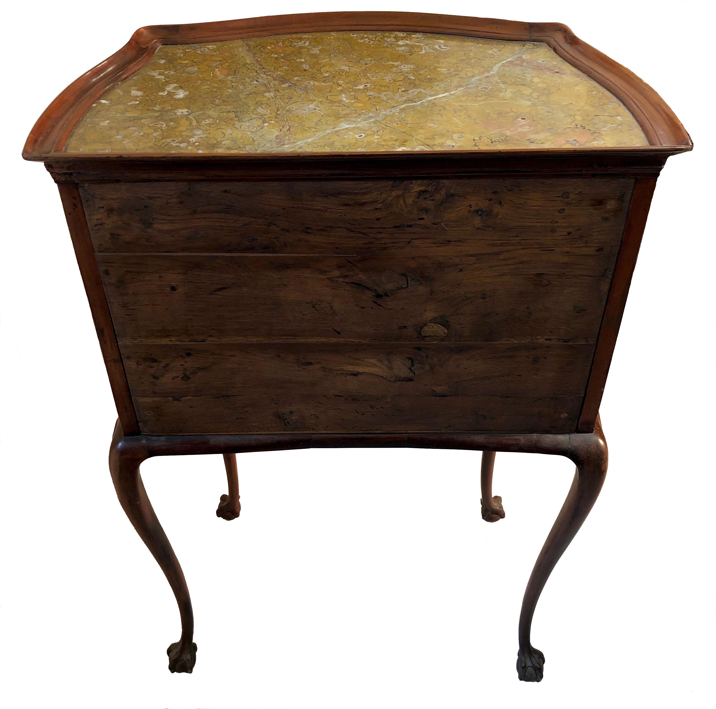 Antique George III Writing Cabinet Mahogany Oak Marble Leather Brass England For Sale 2