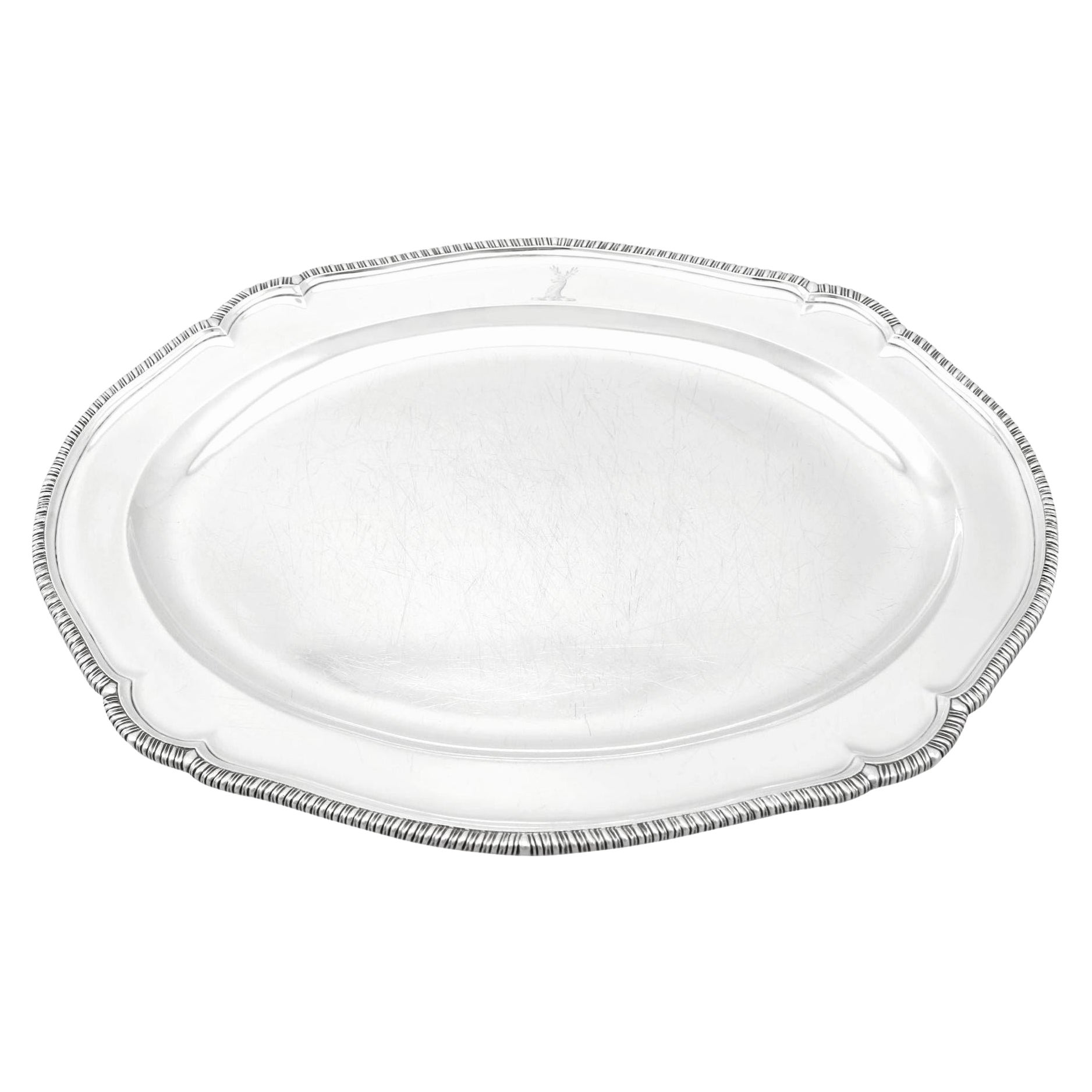 Antique George III York Sterling Silver Meat Platter