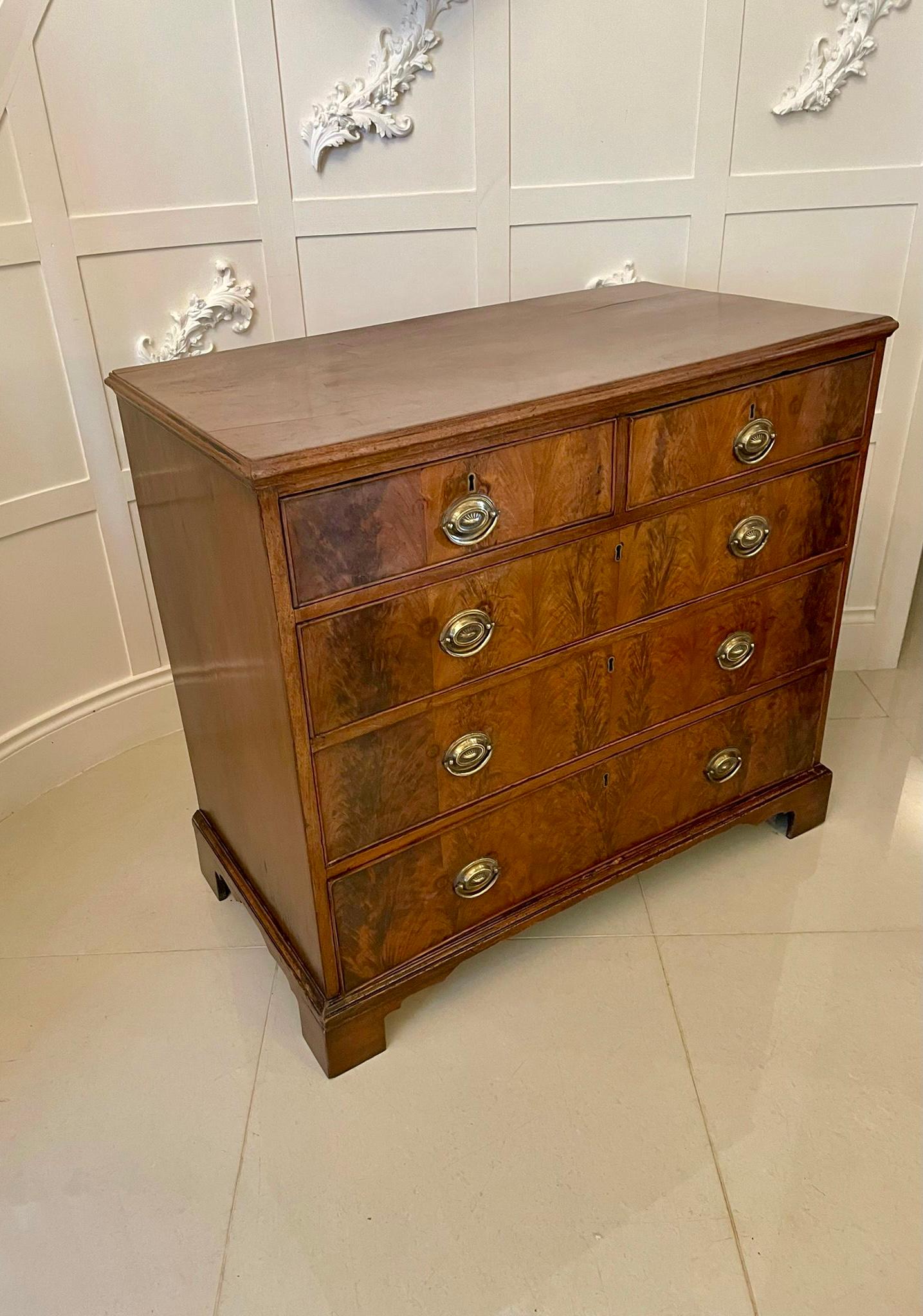 English Antique George IIIl Quality Mahogany Chest of Five Drawers For Sale