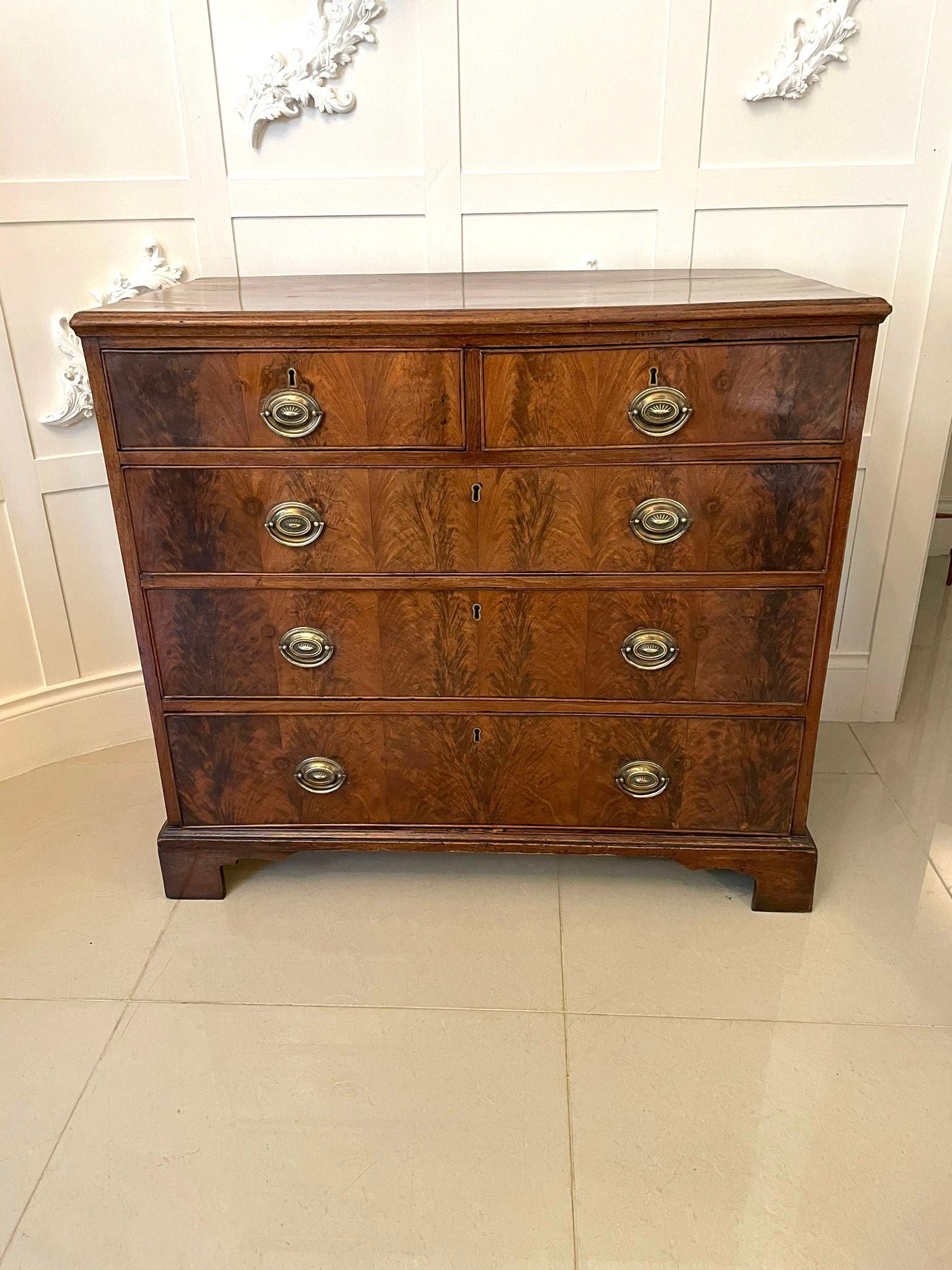 Antique George IIIl Quality Mahogany Chest of Five Drawers In Good Condition For Sale In Suffolk, GB