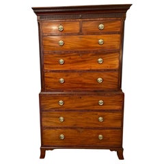 Used George IIIl Quality Mahogany Chest on Chest