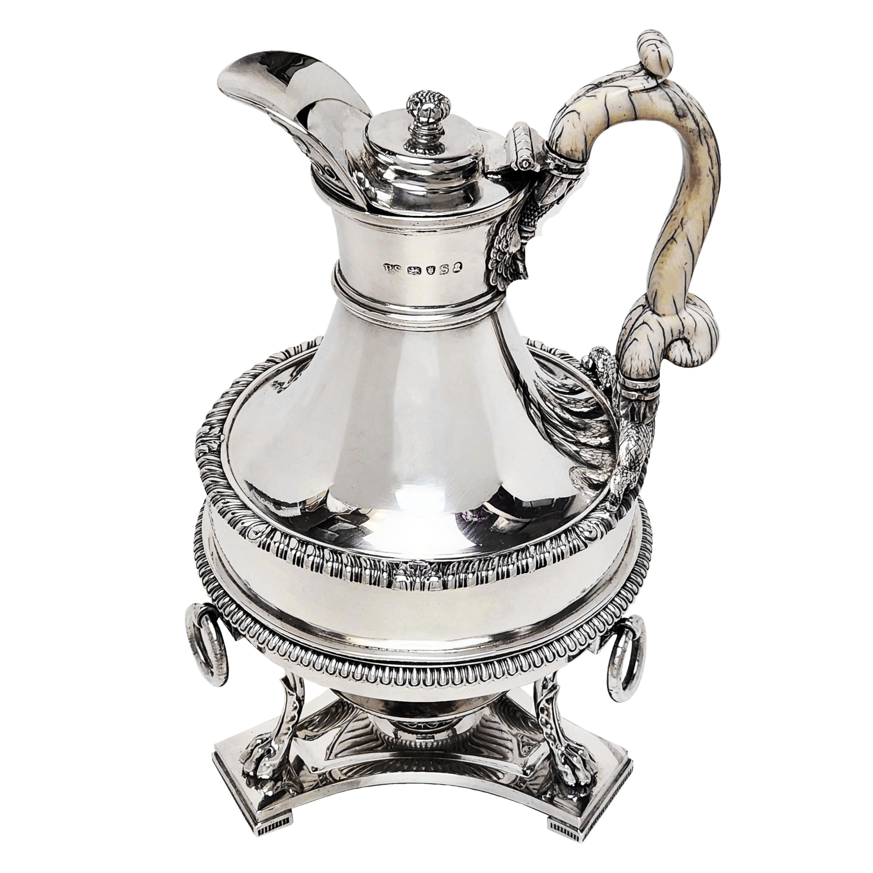 Antique George IIl Paul Storr Silver Biggin on Stand Coffee Pot with Burner 1813 For Sale