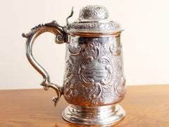 Antigua jarra de cuarto de galón de plata de ley de Jorge IV de la década de 1820