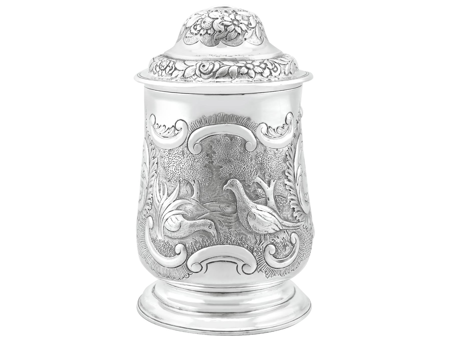 English Antique George IV 1820s Sterling Silver Quart Tankard For Sale