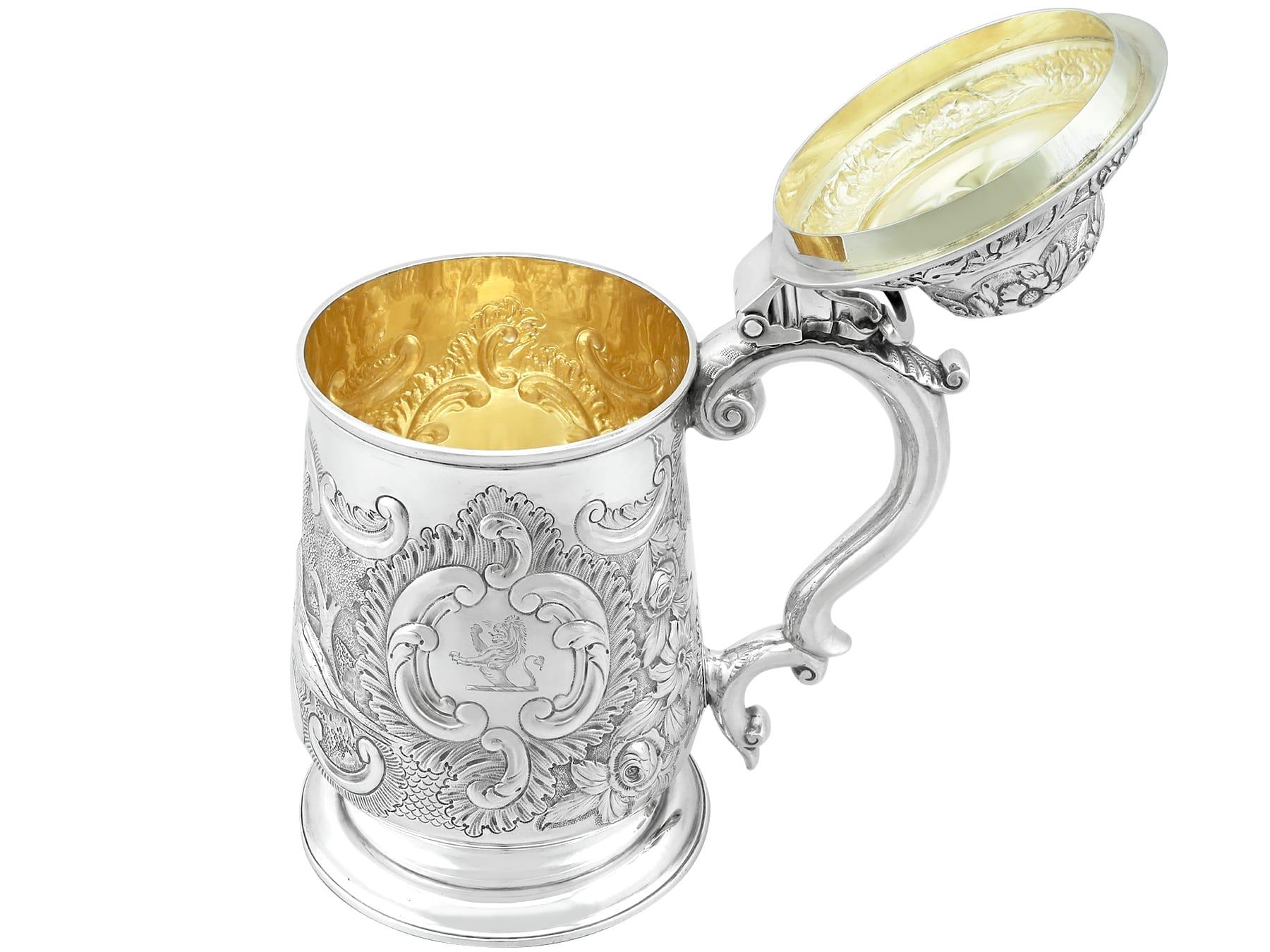 Antiker Quarz-Tankard aus Sterlingsilber, George IV.-Periode, 1820er Jahre (Frühes 19. Jahrhundert) im Angebot