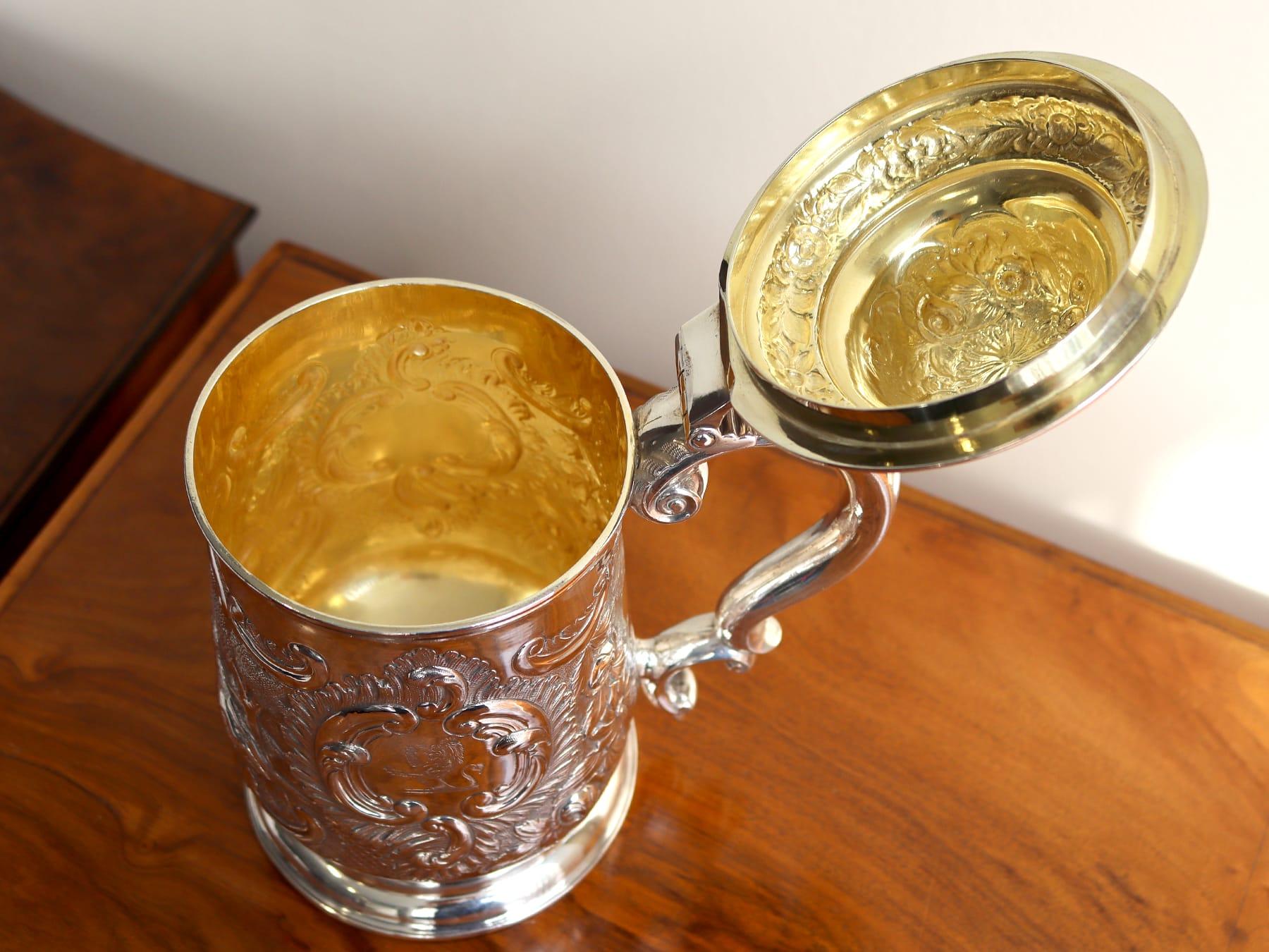 Inglese Antico boccale da quartino in argento di Giorgio IV del 1820 in vendita
