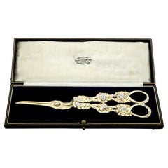 Antique George IV (1827) Sterling Silver Gilt Grape Shears