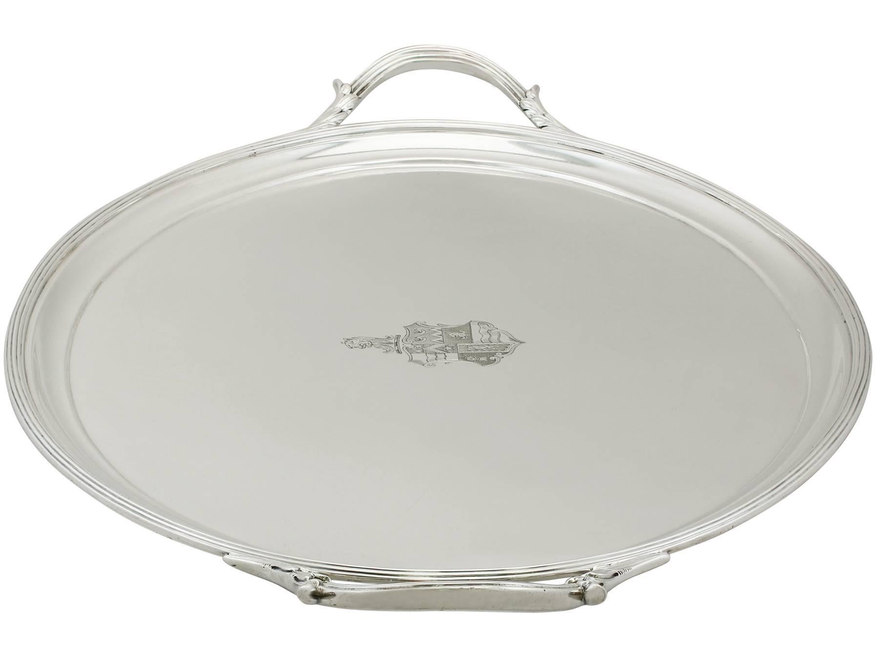 Antique George IV 1920s Sterling Silver Tray In Excellent Condition In Jesmond, Newcastle Upon Tyne