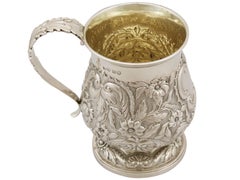 Antique George iv English Sterling Silver Christening Mug