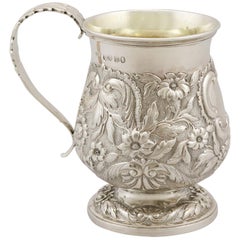 Antique George iv English Sterling Silver Christening Mug