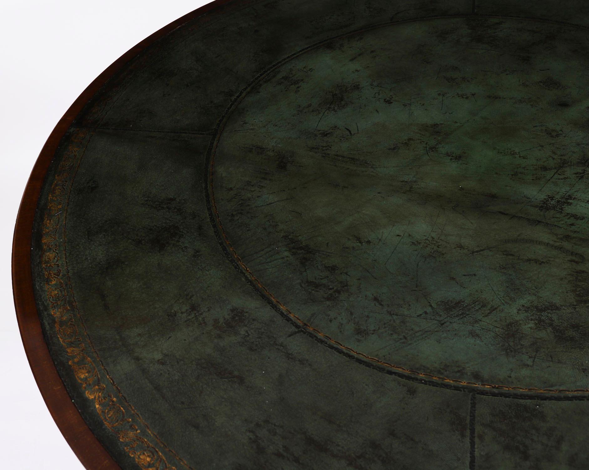 Antique George IV Flame Mahogany Library Drum Table 19th Century For Sale 5