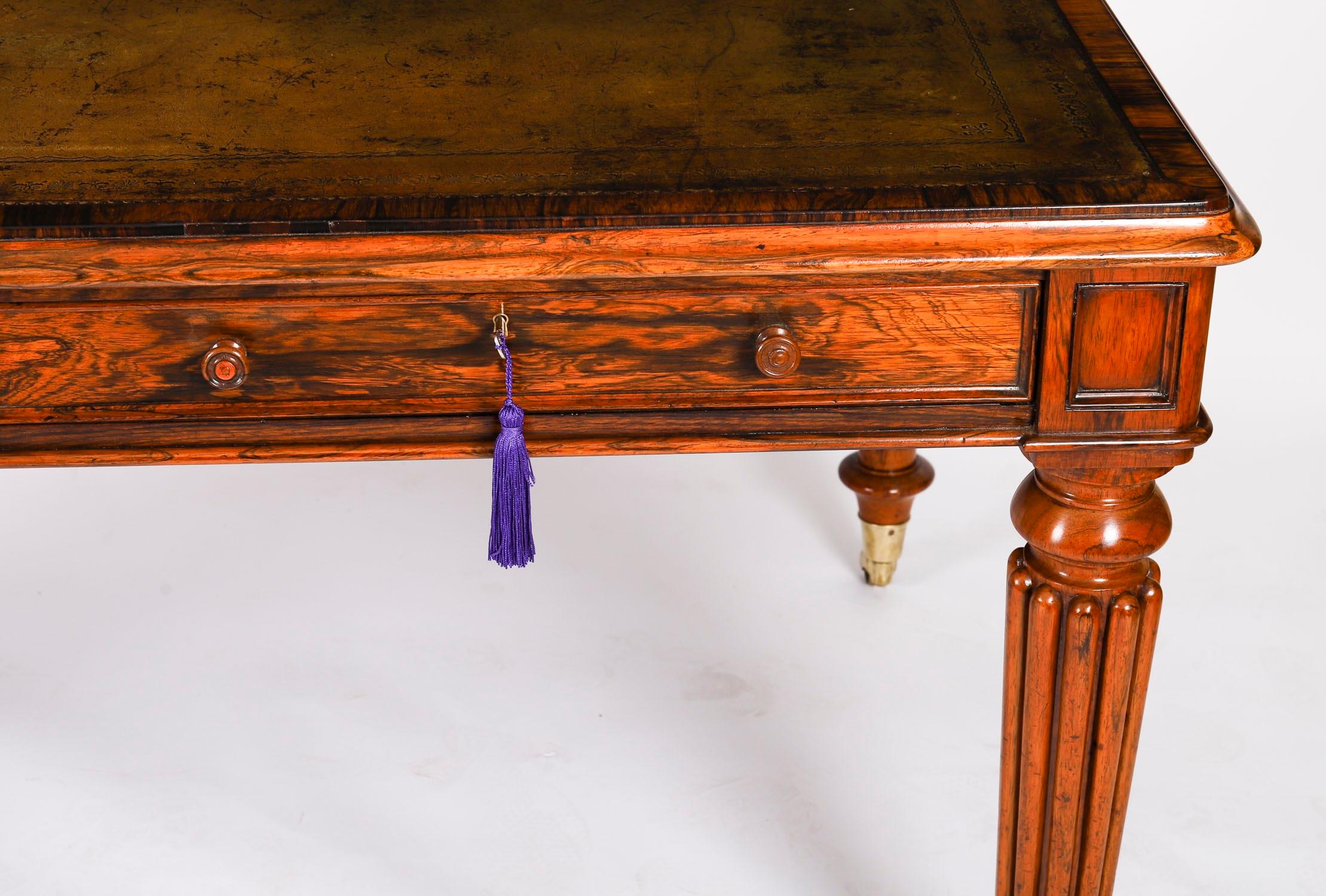 Antique George IV Goncalo Alves Writing Table Desk Early 19th Century For Sale 7