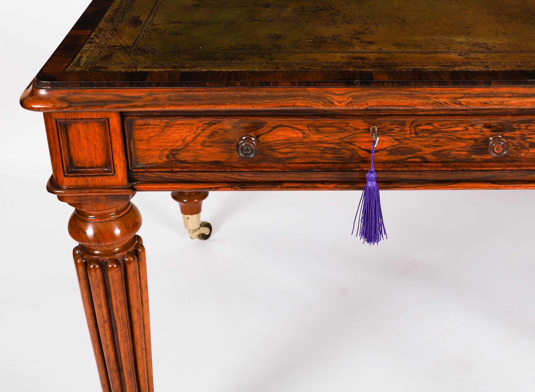 Antique George IV Goncalo Alves Writing Table Desk Early 19th Century For Sale 9