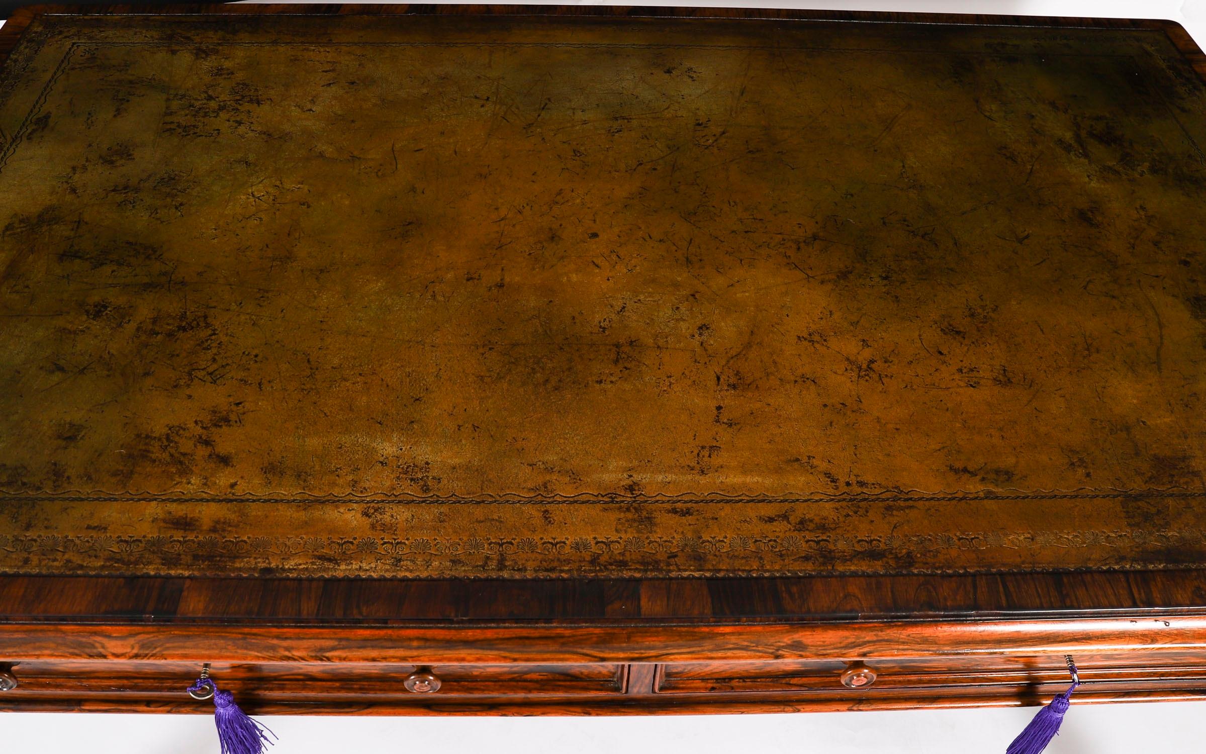 Antique George IV Goncalo Alves Writing Table Desk Early 19th Century In Good Condition For Sale In London, GB