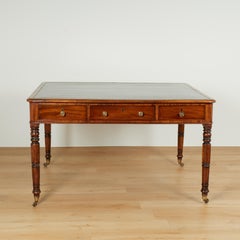 Antique George IV Leather Top Partners Desk