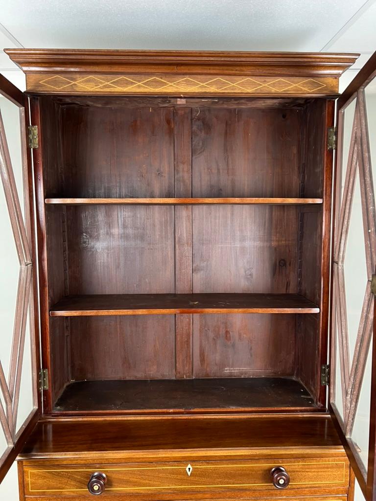 Antique George IV Mahogany Stepback Bookcase c. 1830 For Sale 7