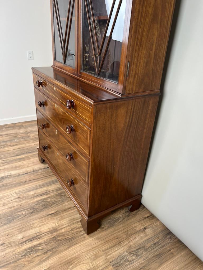 Antique George IV Mahogany Stepback Bookcase c. 1830 For Sale 1
