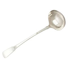 Antique George iv Newcastle Sterling Silver Fiddle Pattern Soup Ladle
