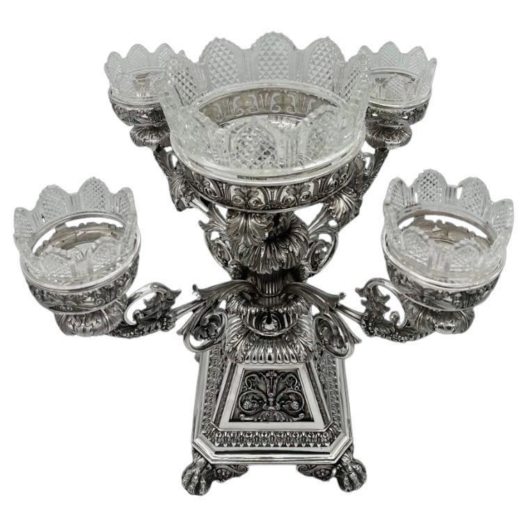 Antique George IV Silver Centrepiece Birmingham 1824 Matthew Boulton For Sale