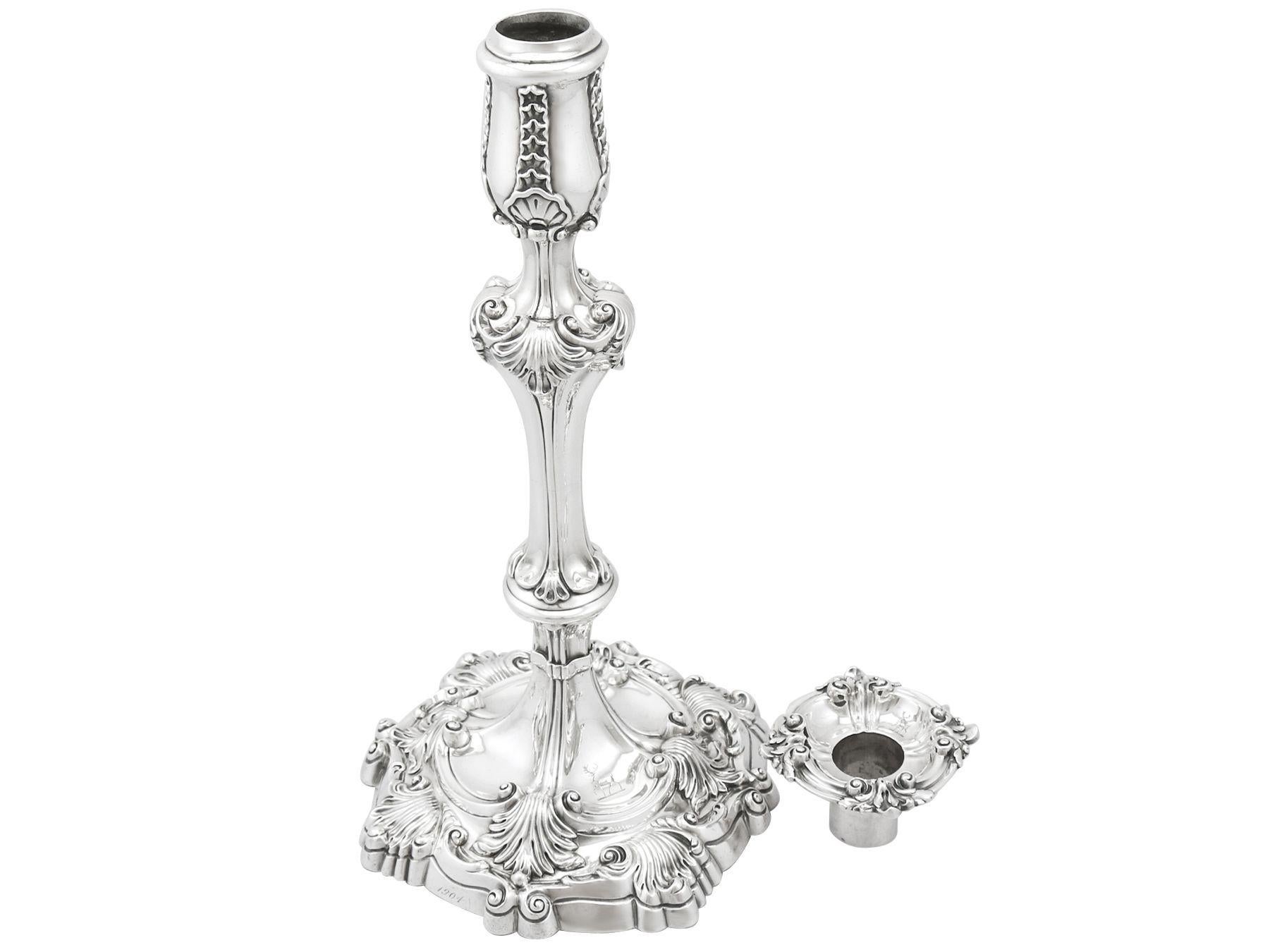 19th Century Antique Sterling Silver Candlesticks For Sale