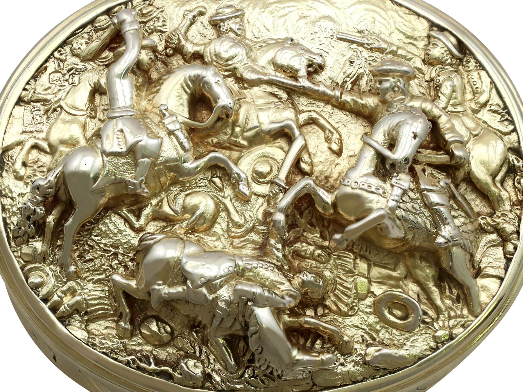 Antica tabacchiera da tavolo in argento dorato di Edward Farrell (1824) in vendita 5