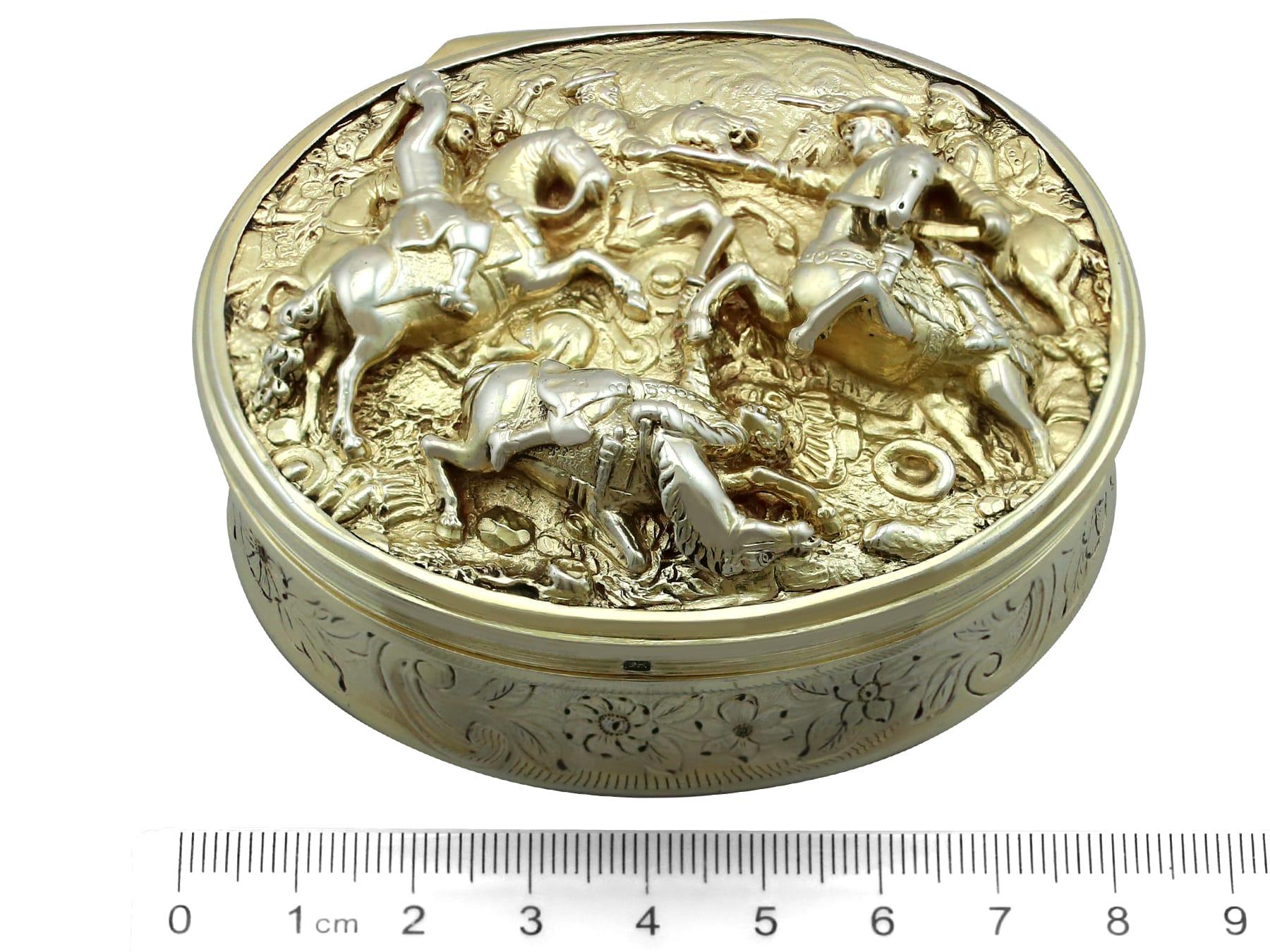 Antica tabacchiera da tavolo in argento dorato di Edward Farrell (1824) in vendita 7