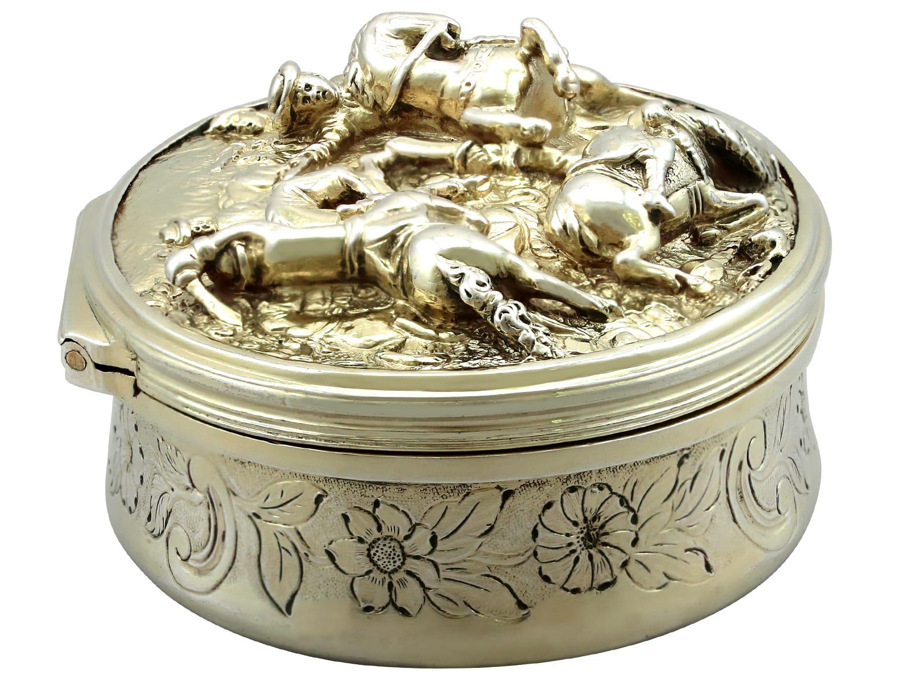 Antica tabacchiera da tavolo in argento dorato di Edward Farrell (1824) in vendita 1