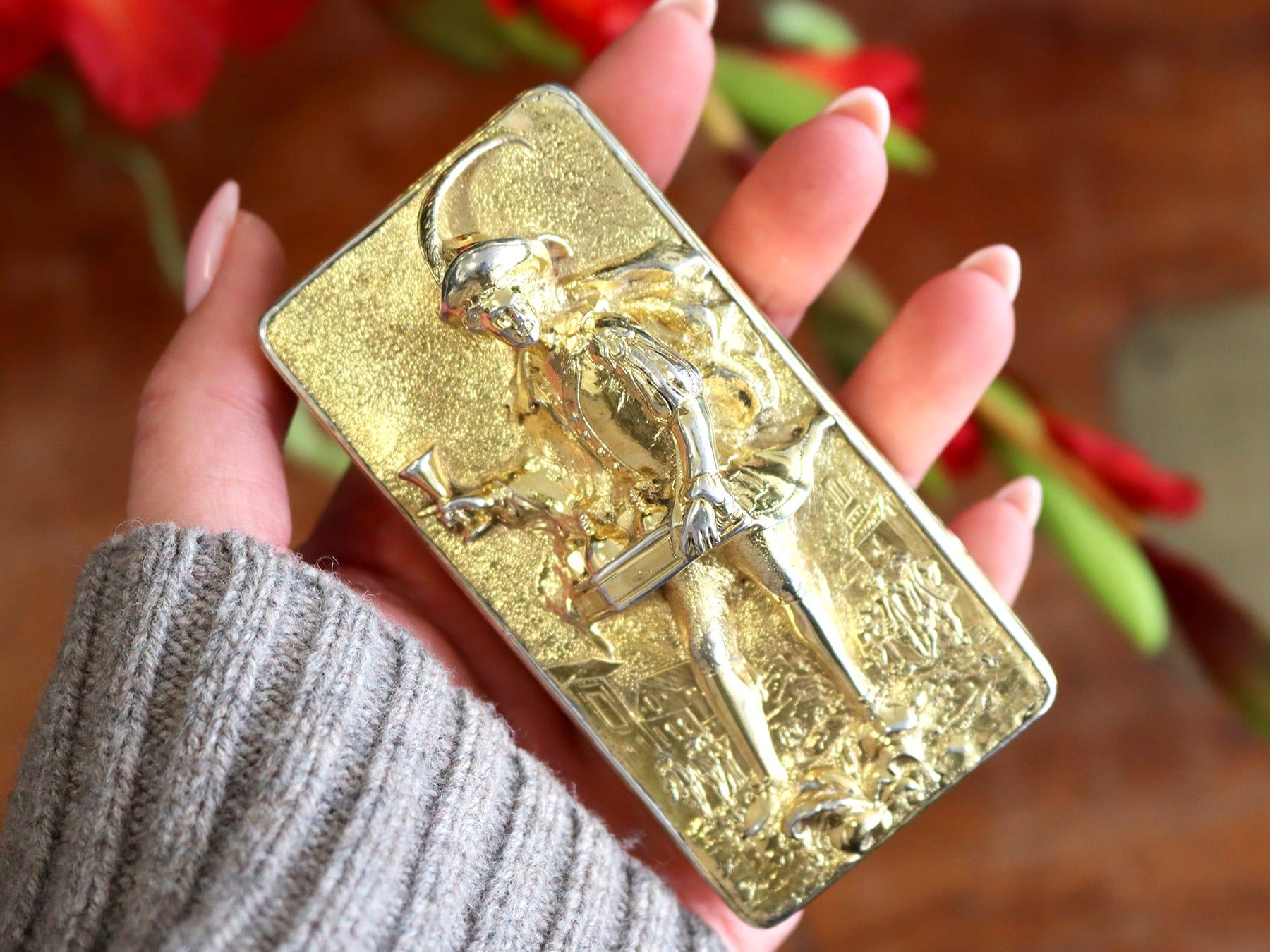 Antike George IV Sterling Silber vergoldet Tabelle Schnupftabakdose (Englisch) im Angebot