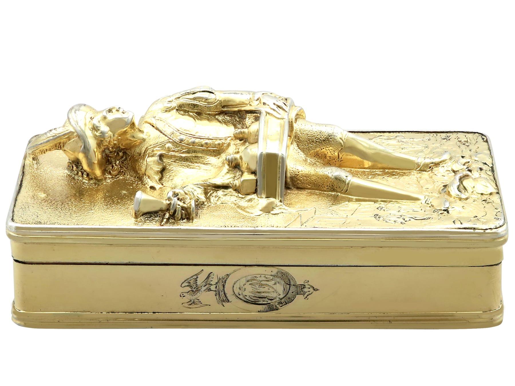 Antique George IV Sterling Silver Gilt Table Snuff Box  In Excellent Condition For Sale In Jesmond, Newcastle Upon Tyne