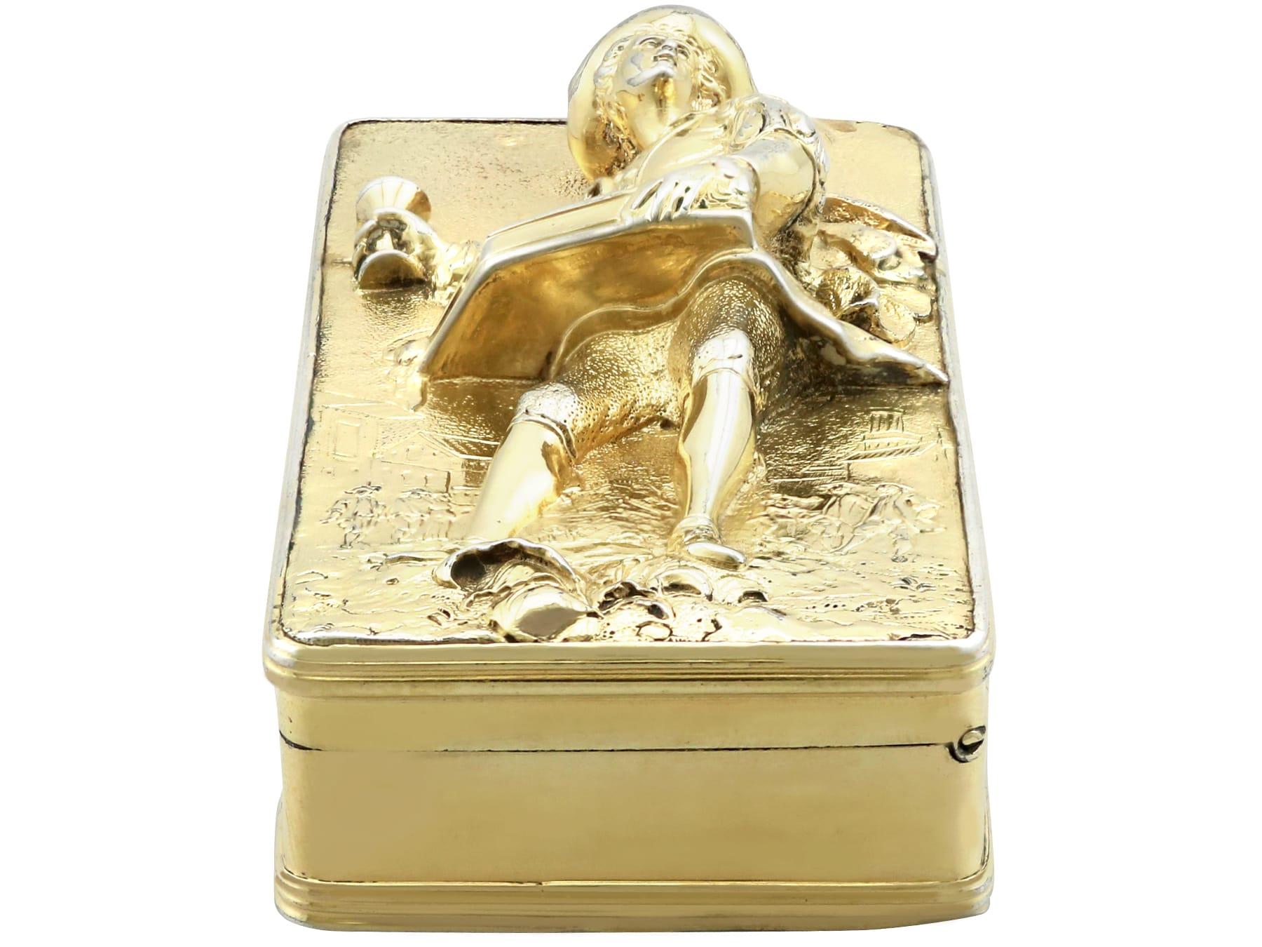 Antique George IV Sterling Silver Gilt Table Snuff Box  For Sale 2