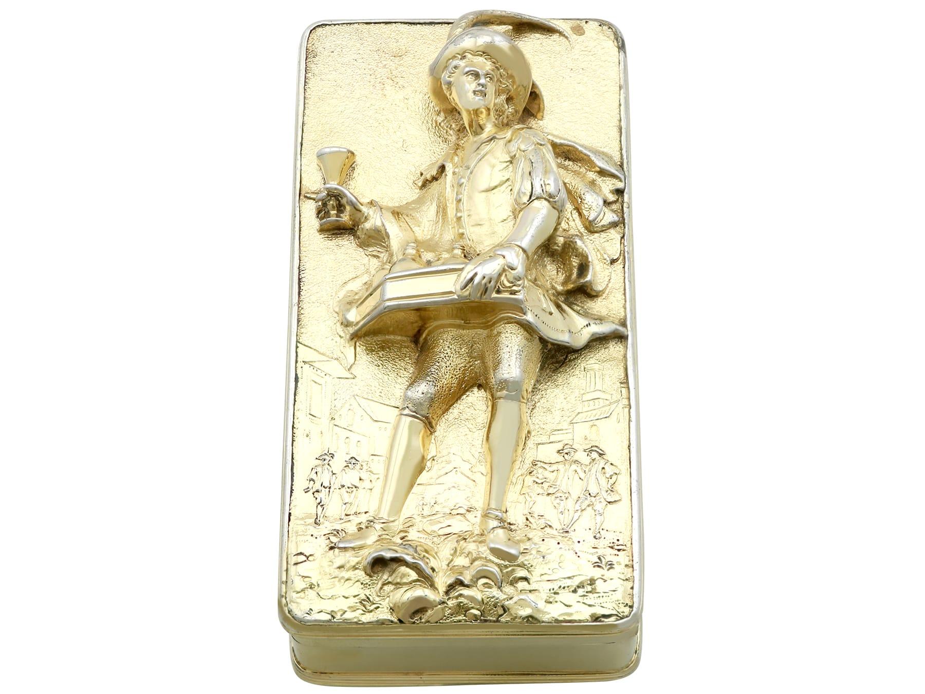 Antique George IV Sterling Silver Gilt Table Snuff Box  For Sale 3
