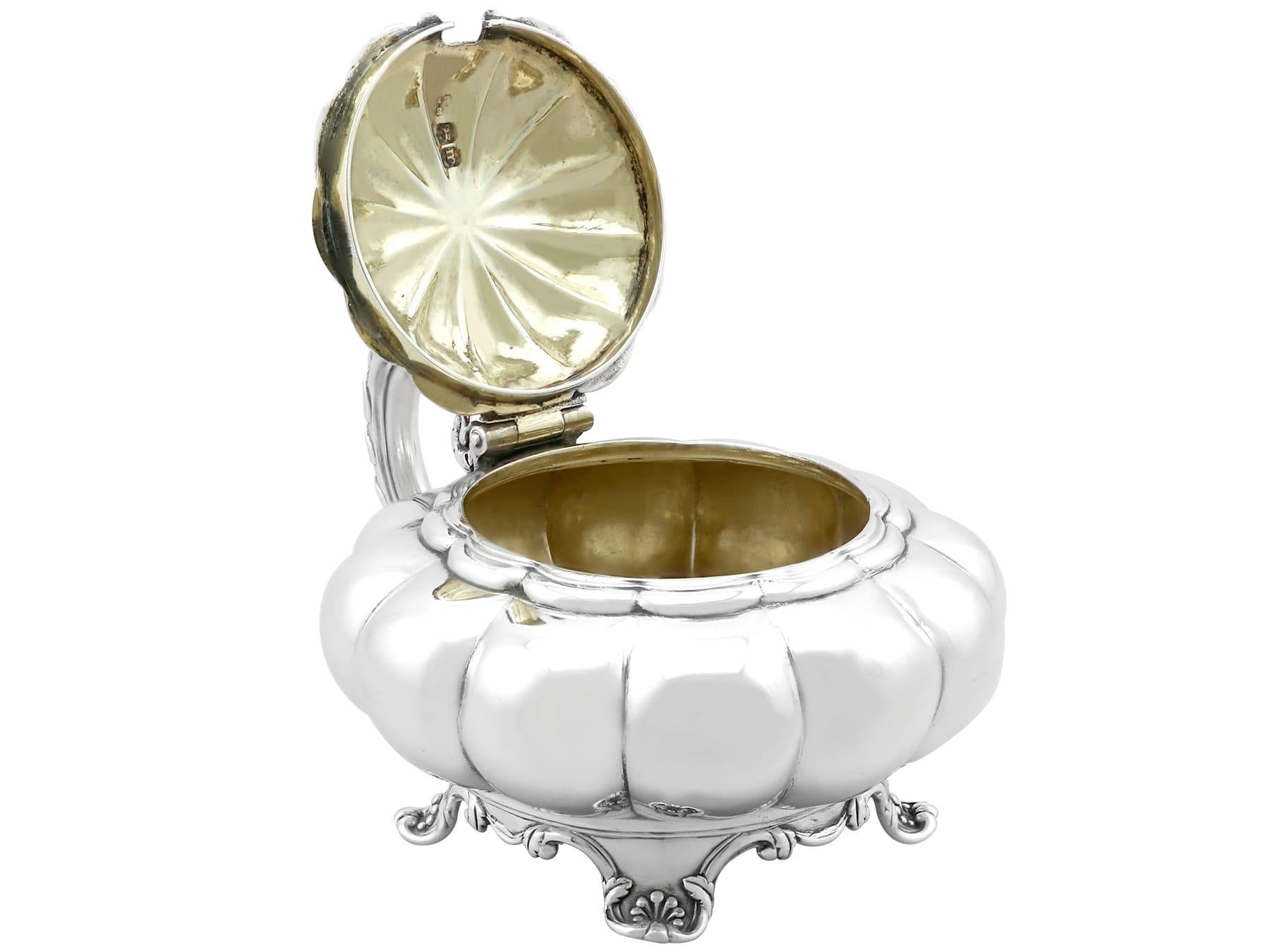 Argento 925 Antico vaso da senape in argento sterling di Giorgio IV (1827) in vendita