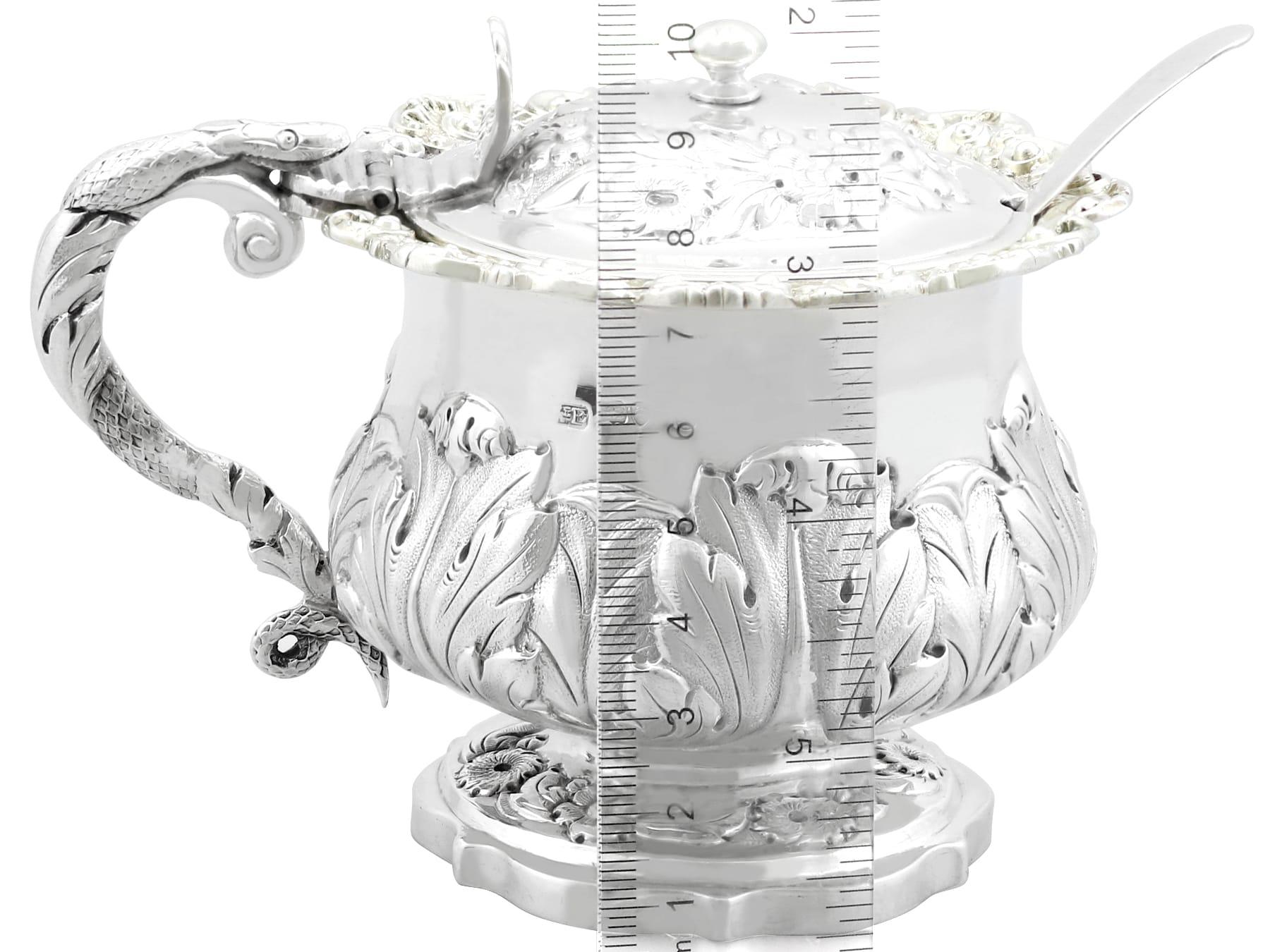 Antiguo tarro de mostaza de plata de ley Jorge IV en venta 9