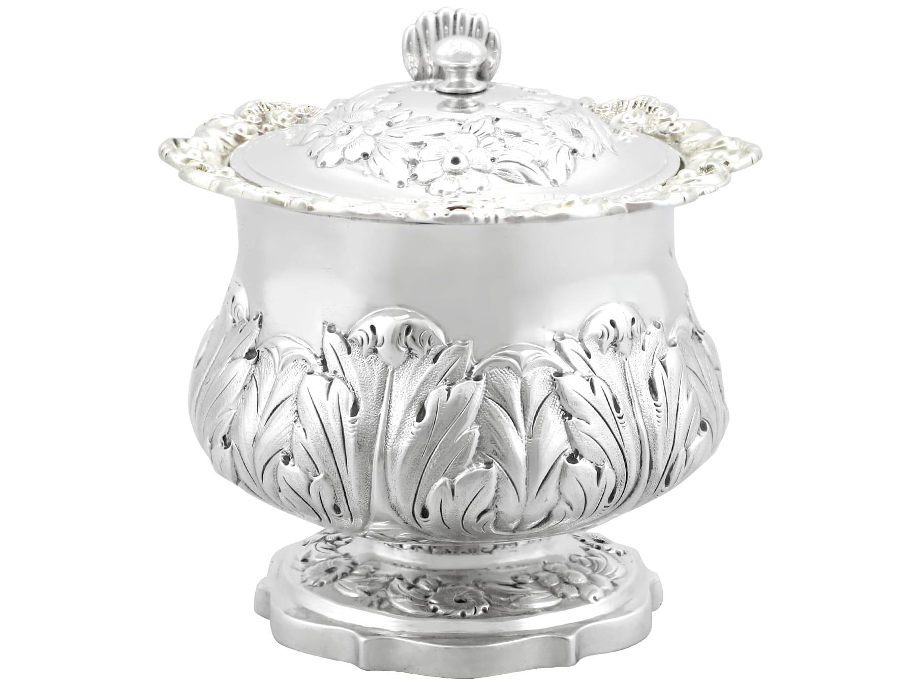 Antiguo tarro de mostaza de plata de ley Jorge IV Inglés en venta