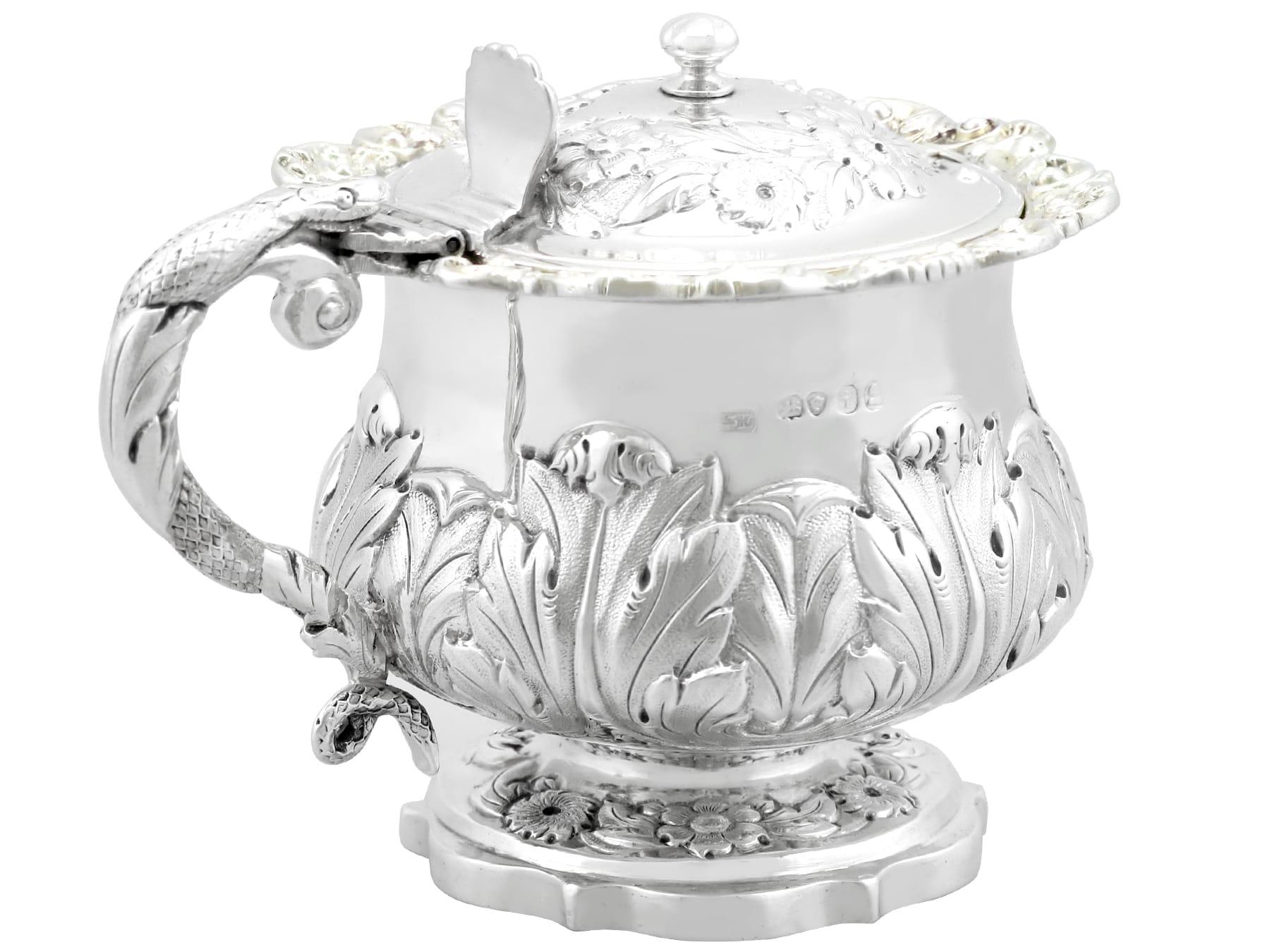 Antiguo tarro de mostaza de plata de ley Jorge IV principios del siglo XIX en venta