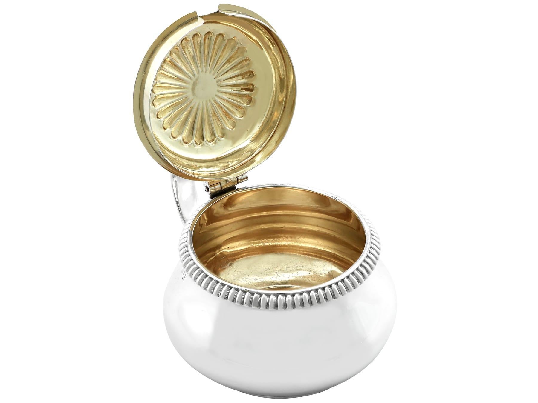 Argento 925 Antico vaso di senape in argento sterling di Giorgio IV in vendita