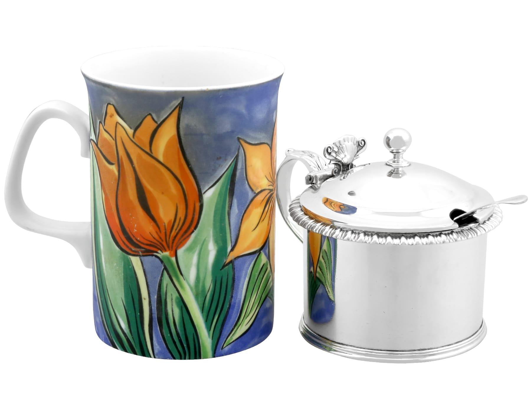 Argento 925 Antico vaso di senape in argento sterling di Giorgio IV in vendita