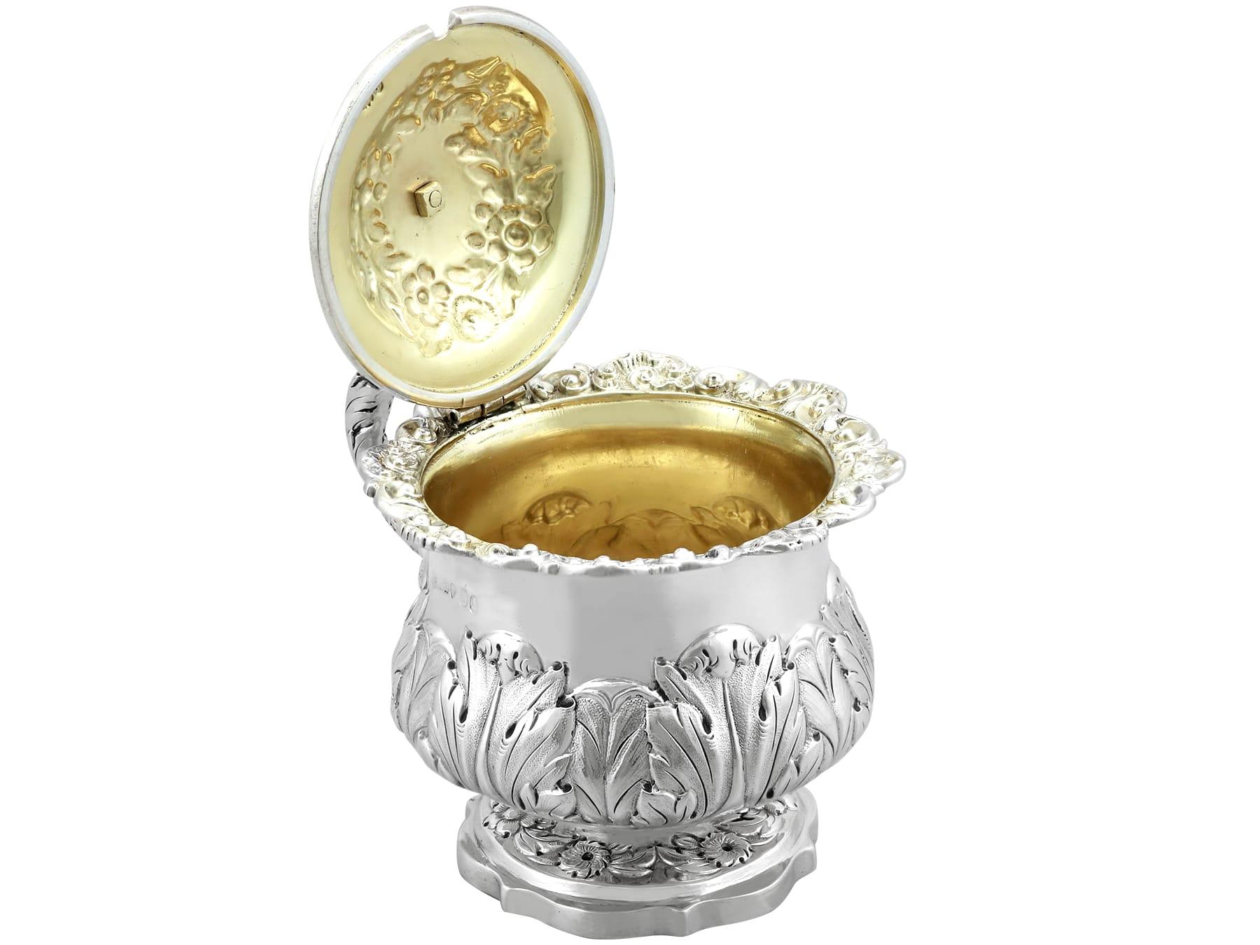 Antiguo tarro de mostaza de plata de ley Jorge IV en venta 1