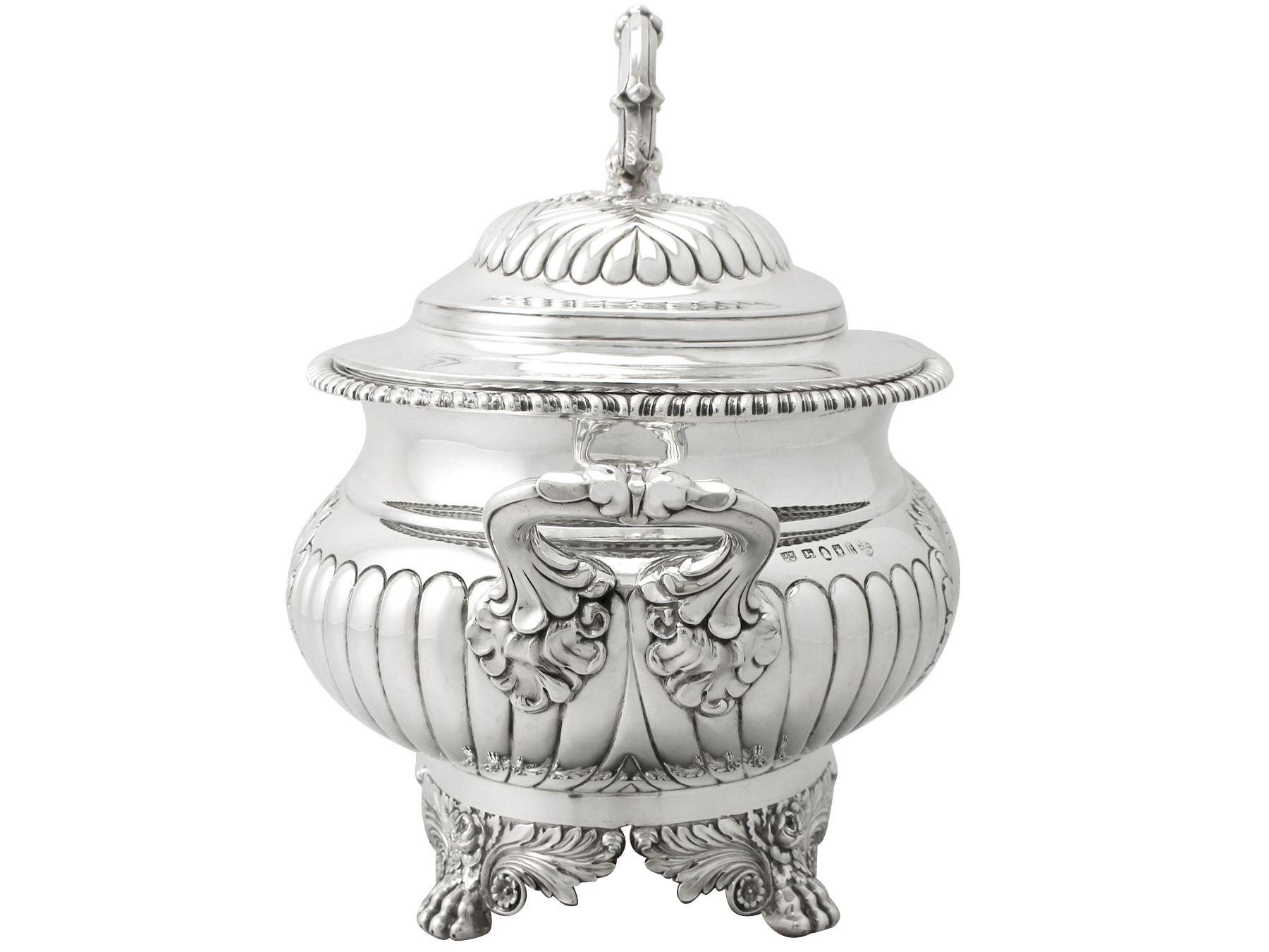 English Antique Sterling Silver Soup Tureen or Centerpiece For Sale