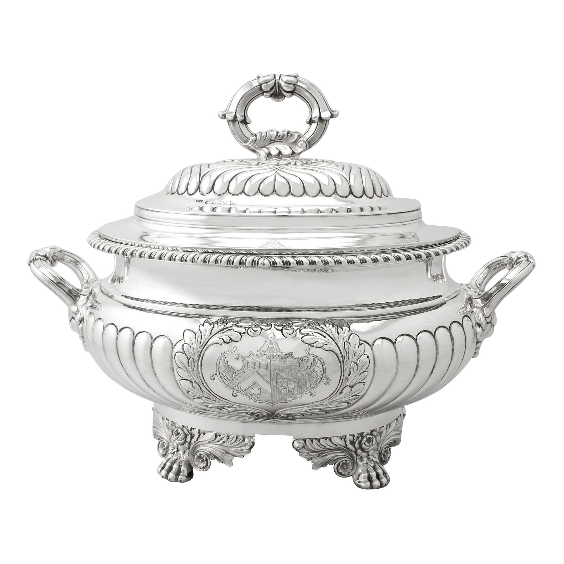 Antique George IV Sterling Silver Soup Tureen or Centerpiece
