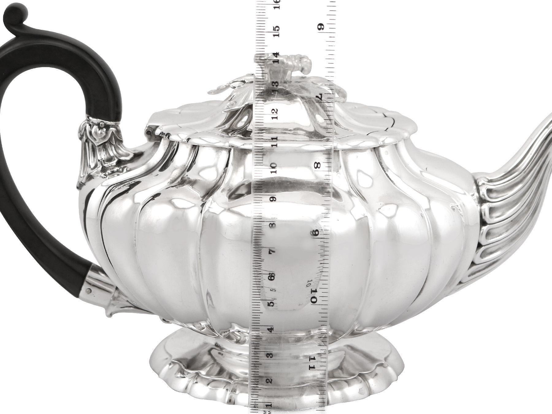 Antique George IV Sterling Silver Teapot by Paul Storr, 1827 7