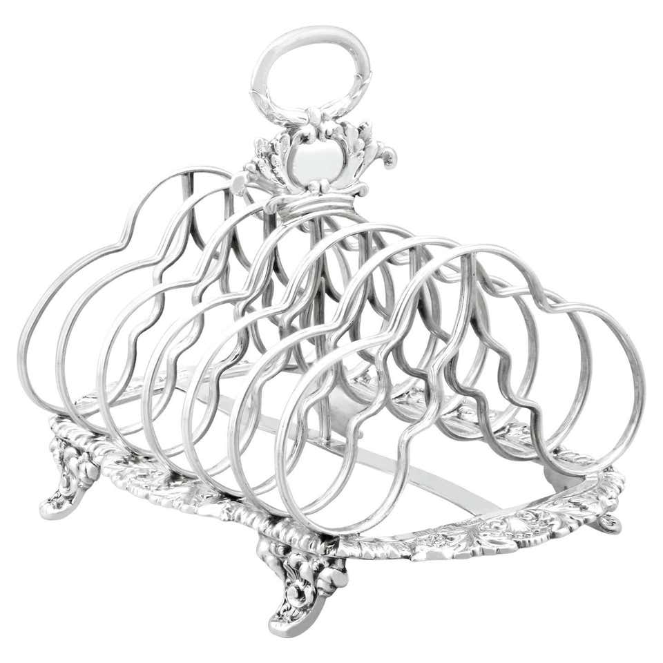 Gothic Design Victorian Sterling Silver Toast Rack - Made in 1846 For ...