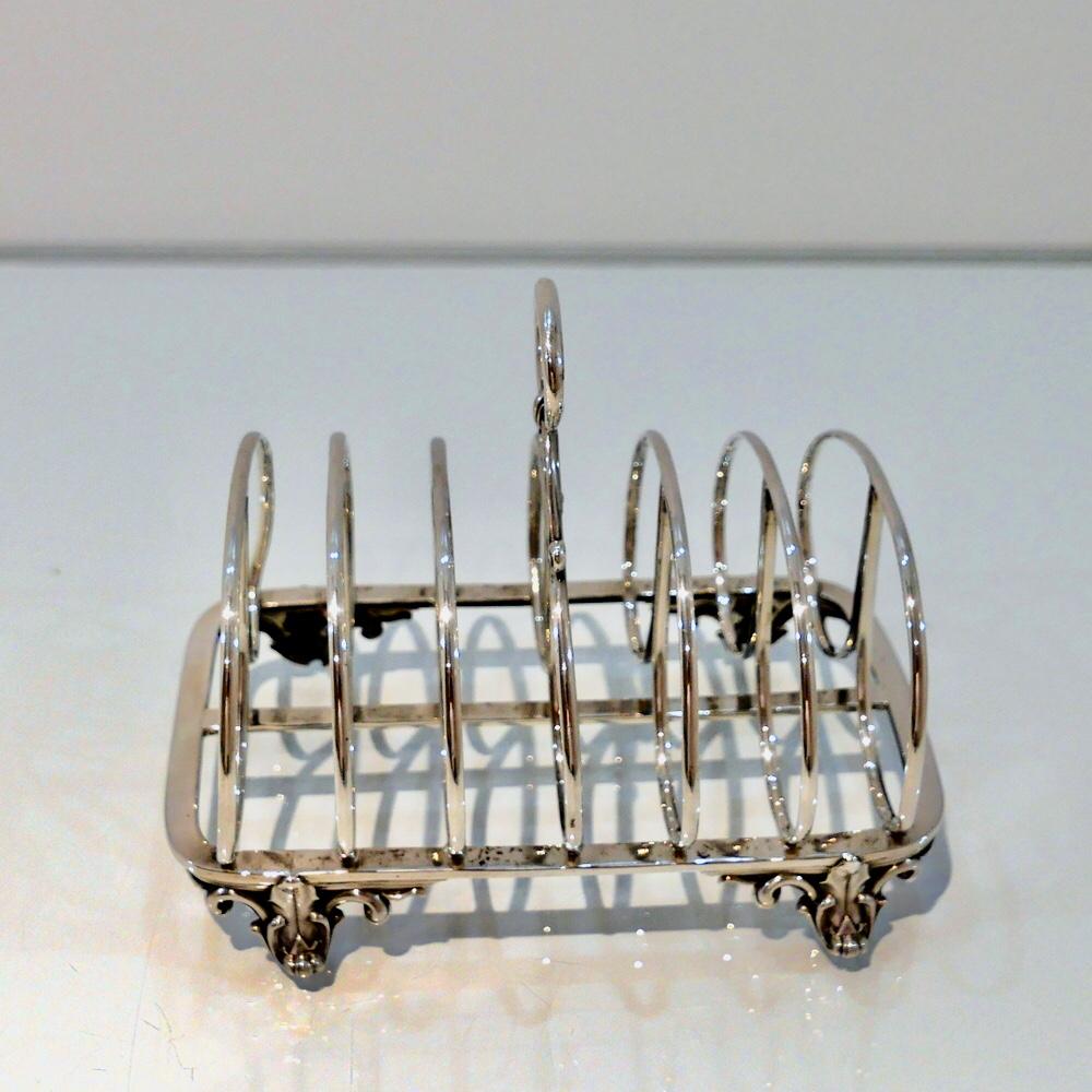 Antique George IV Sterling Silver Toast Rack London 1835 Barnard Family For Sale 1