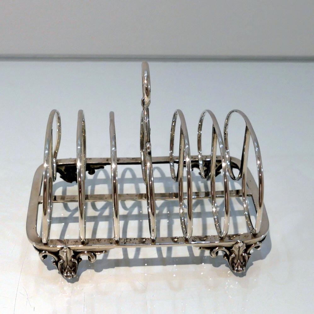 Antique George IV Sterling Silver Toast Rack London 1835 Barnard Family For Sale 2