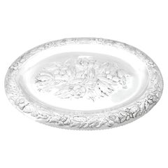 Antiguo plato/bandeja/centro de mesa de plata de ley de Jorge IV de York