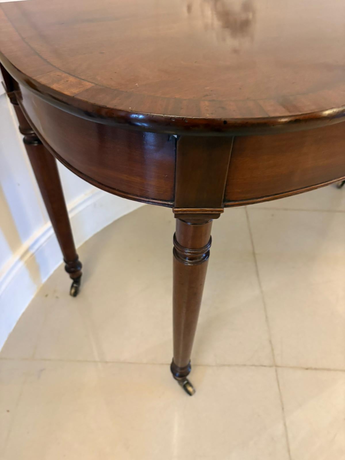 George III Antique George lII Figured Mahogany Console Table For Sale