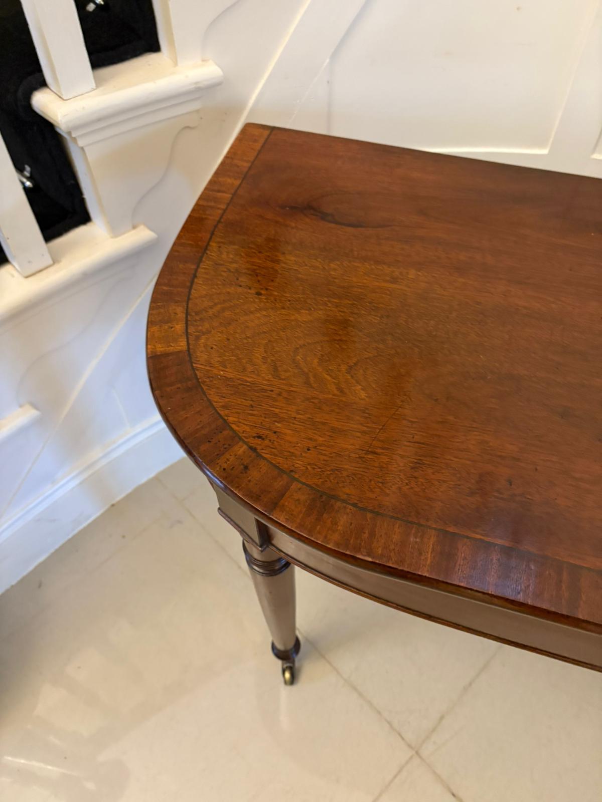 English Antique George lII Figured Mahogany Console Table For Sale